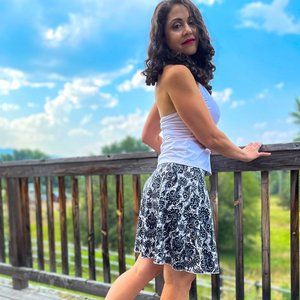 🙂Attractive Professional Business Elegant Casual Smart A-line Skirt Black White